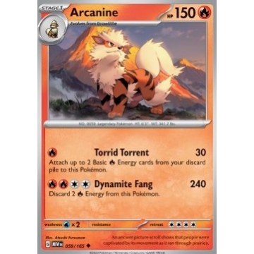 Arcanine 059/165 Reverse Holo