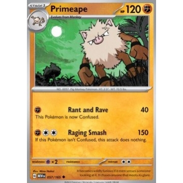 Primeape 057/165 Reverse Holo