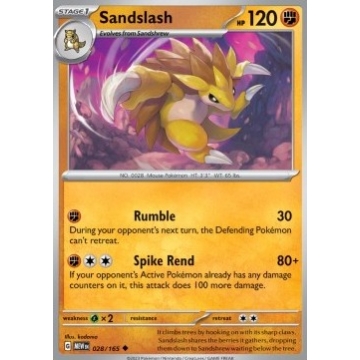 Sandslash 028/165 Reverse Holo